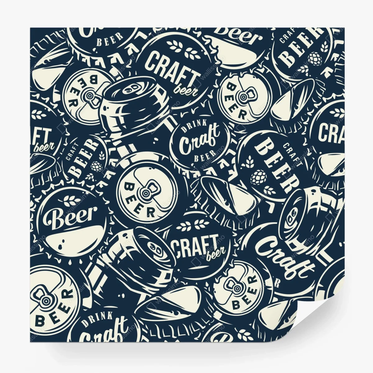 Papier peint motif bière artisanale rétro et graphique – Wallnifity® Papier peint motif bière artisanale rétro et graphique – Wallnifity®