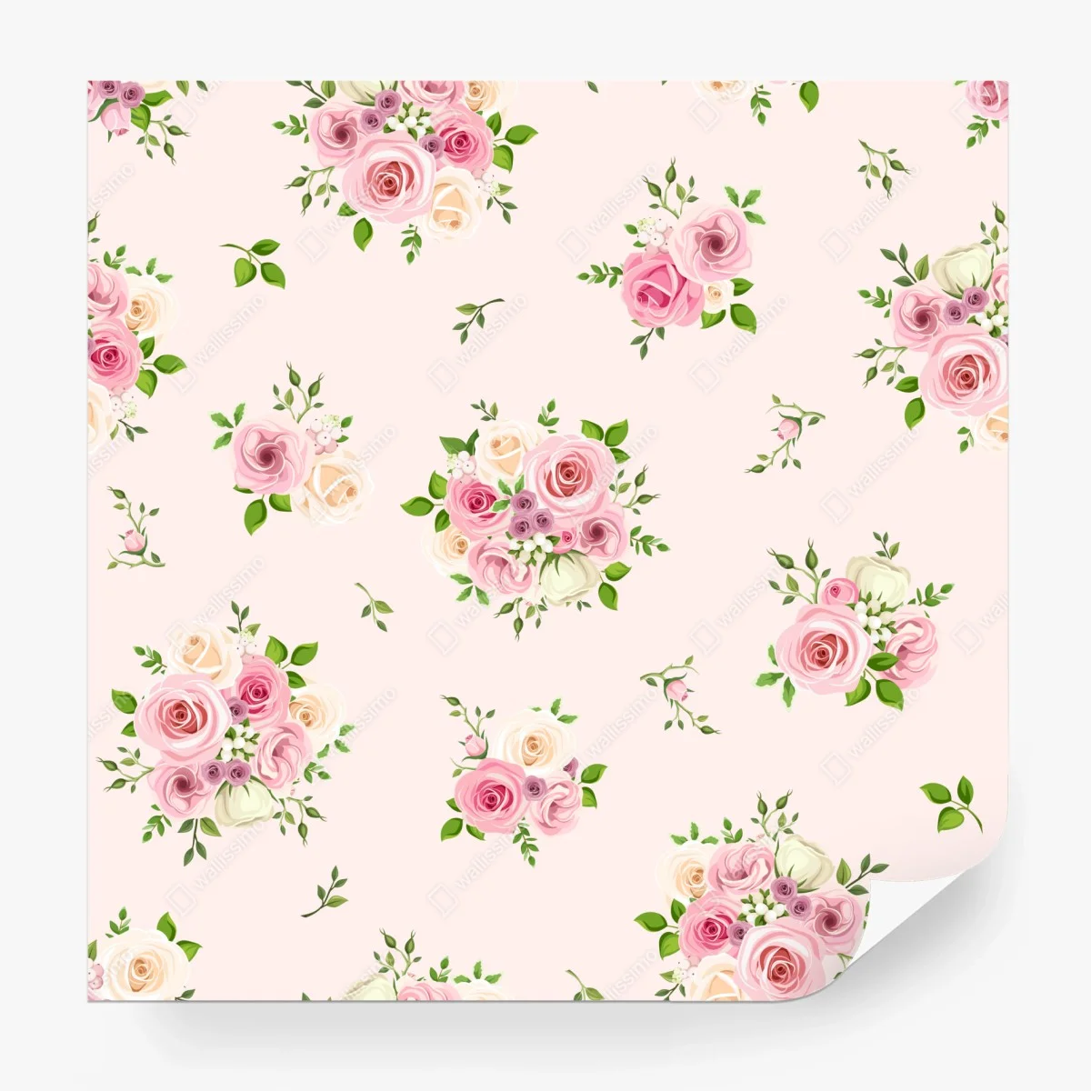Papier peint motif floral romantique aux roses pastel – Wallnifity® Papier peint motif floral romantique aux roses pastel – Wallnifity®