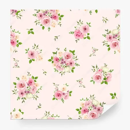 Papier peint motif floral romantique aux roses pastel – Wallnifity®