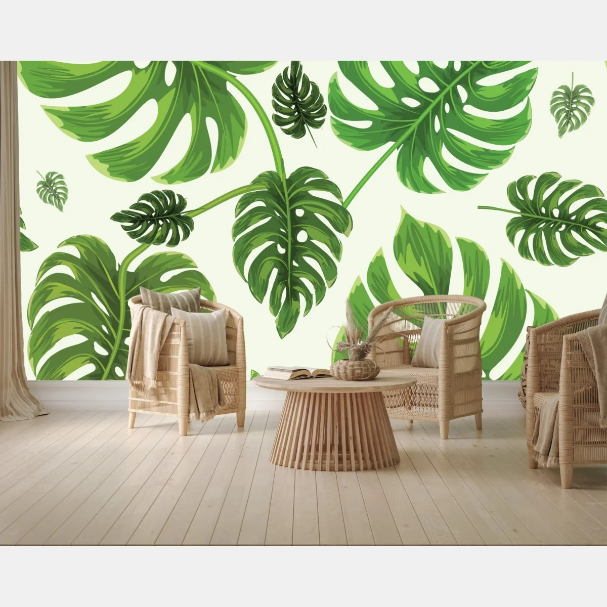 Papier peint motif tropical de feuilles de monstera – Wallnifity® Papier peint motif tropical de feuilles de monstera – Wallnifity®