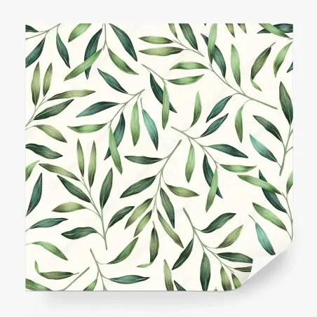 Papier peint motif de feuillage vert en aquarelle – Wallnifity®