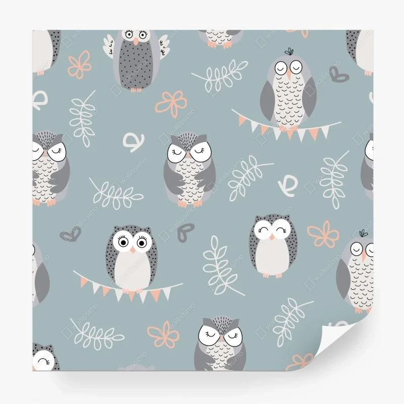 Papier peint motif chouettes pastel pour chambre d'enfant – Wallnifity® Papier peint motif chouettes pastel pour chambre d'enfant – Wallnifity®