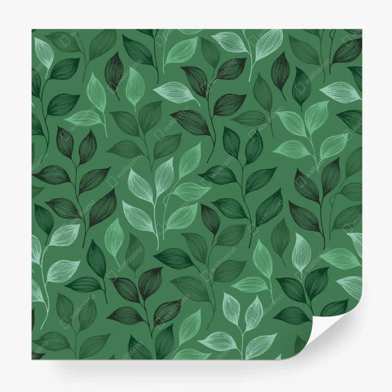 Papier peint motif botanique feuilles stylisées – Wallnifity® Papier peint motif botanique feuilles stylisées – Wallnifity®