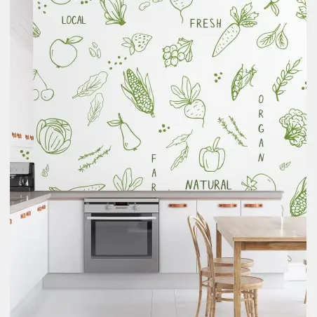 Papier peint motif végétal frais et naturel – Wallnifity®
