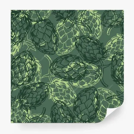 Papier peint motif botanique de houblon vert – Wallnifity®