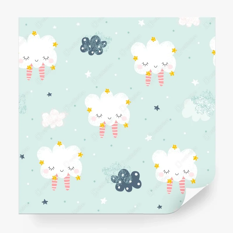 Papier peint nuages endormis pour chambre d'enfant – Wallnifity® Papier peint nuages endormis pour chambre d'enfant – Wallnifity®