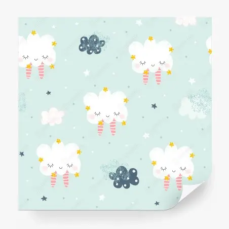 Papier peint nuages endormis pour chambre d'enfant – Wallnifity®