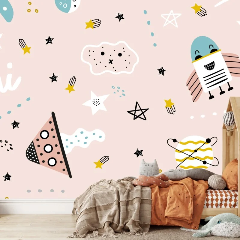Papier peint aventure spatiale pour chambre d'enfant – Wallnifity® Papier peint aventure spatiale pour chambre d'enfant – Wallnifity®