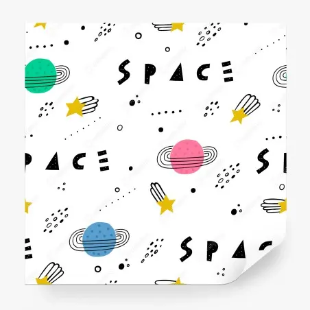 Papier peint motif espace coloré pour chambre d'enfant – Wallnifity®