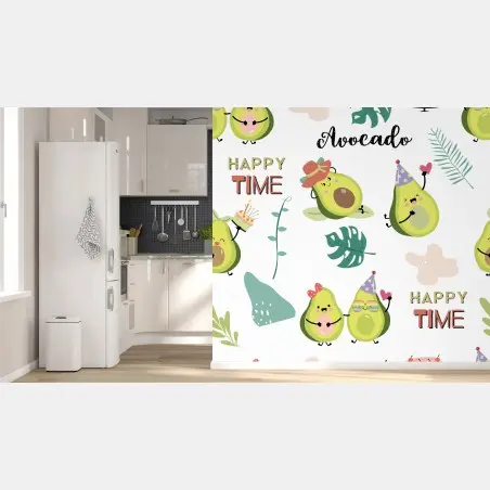 Papier peint motif d'avocats mignons et festifs – Wallnifity®