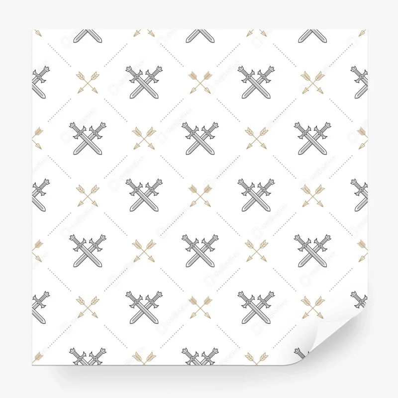 Papier peint motif épées et flèches minimaliste – Wallnifity®