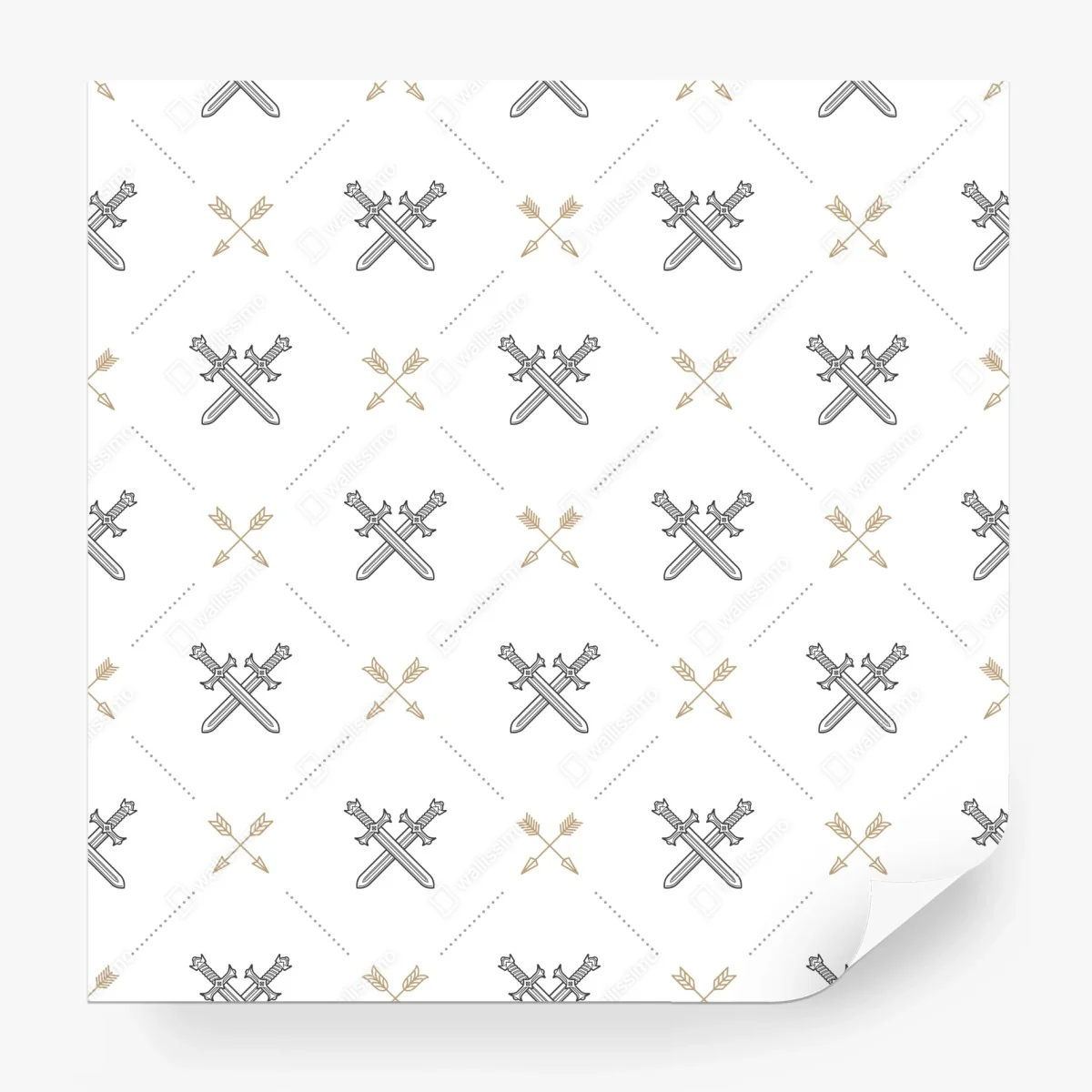 Papier peint motif épées et flèches minimaliste – Wallnifity®