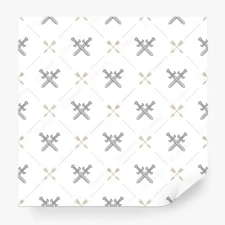 Papier peint motif épées et flèches minimaliste – Wallnifity®
