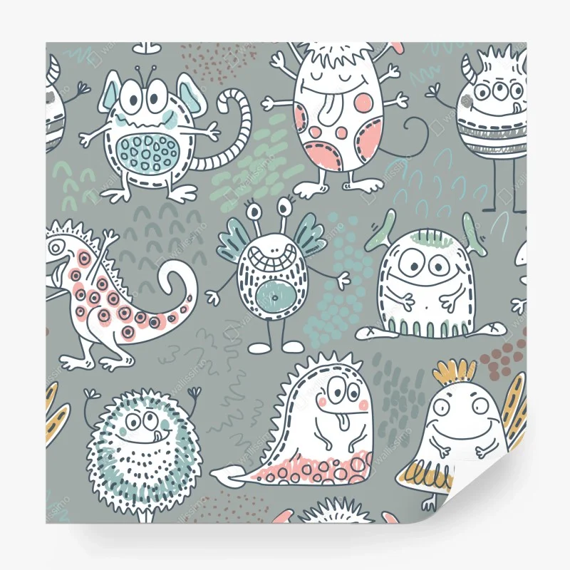 Papier peint motifs de monstres mignons pour chambre d'enfant – Wallnifity® Papier peint motifs de monstres mignons pour chambre d'enfant – Wallnifity®