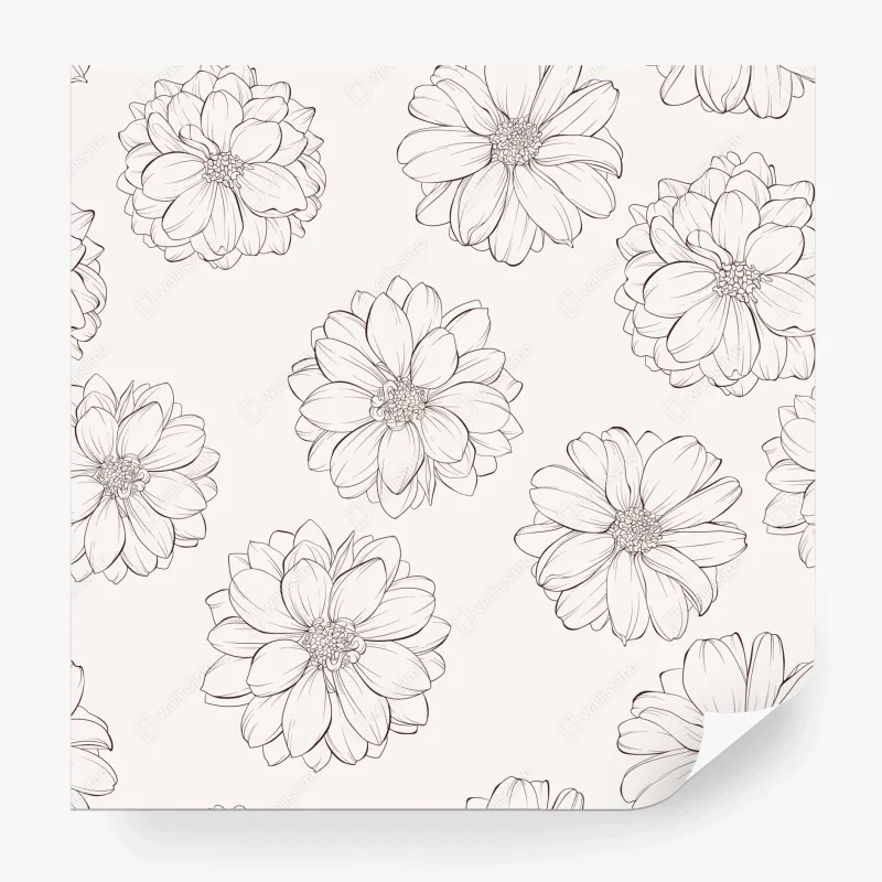 Papier peint motif floral délicat en noir et blanc – Wallnifity® Papier peint motif floral délicat en noir et blanc – Wallnifity®