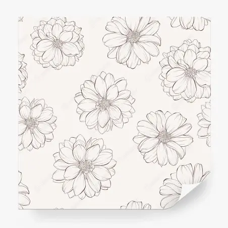Papier peint motif floral délicat en noir et blanc – Wallnifity®
