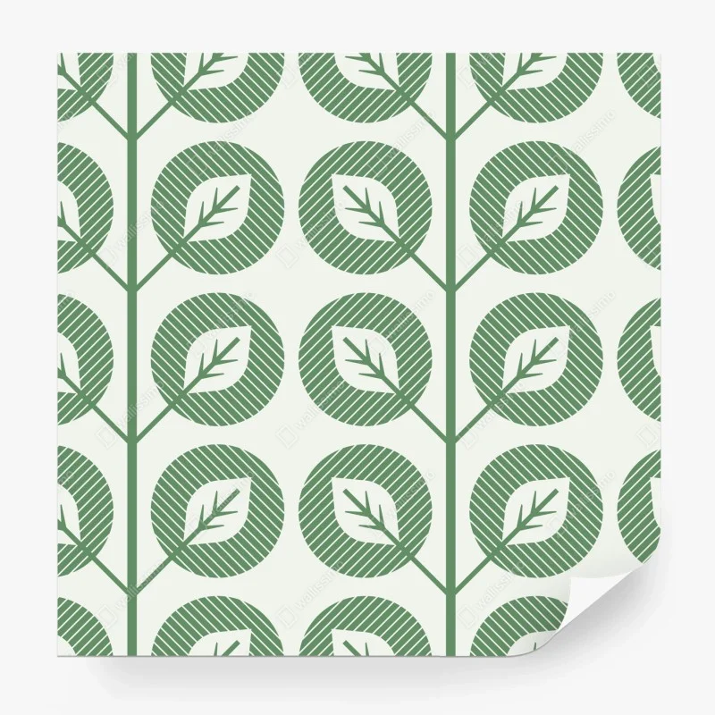 Papier peint motif de feuilles géométriques vertes – Wallnifity® Papier peint motif de feuilles géométriques vertes – Wallnifity®