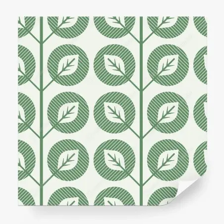 Papier peint motif de feuilles géométriques vertes – Wallnifity®