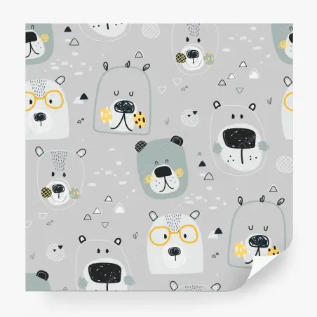 Papier peint motif oursons doux et graphiques – Wallnifity®