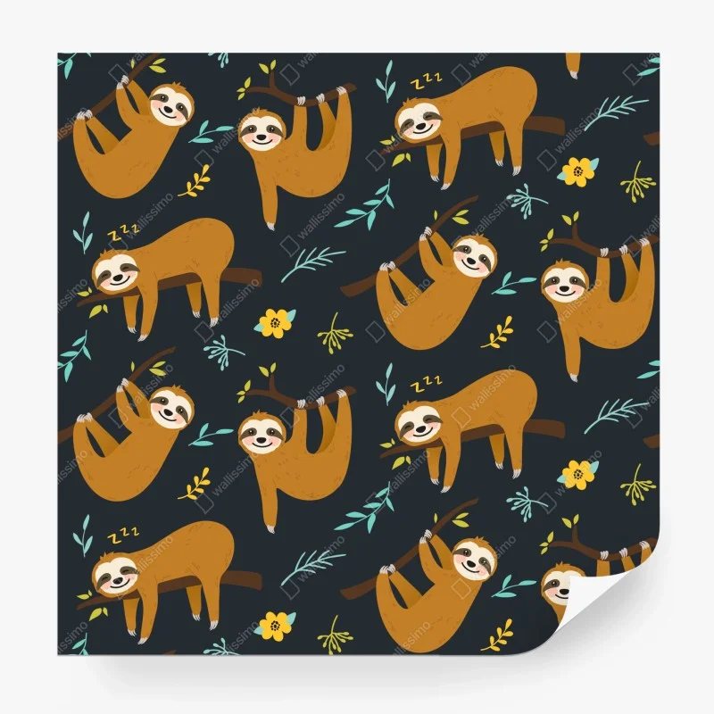 Papier peint douce nuit des paresseux – Wallnifity® Papier peint douce nuit des paresseux – Wallnifity®