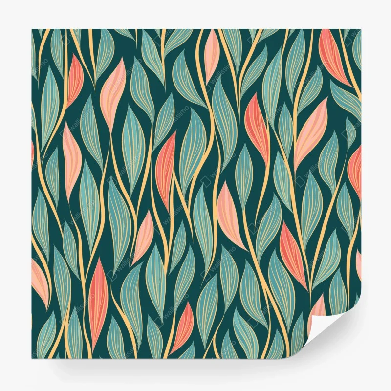 Papier peint motif feuilles élégantes art déco – Wallnifity® Papier peint motif feuilles élégantes art déco – Wallnifity®