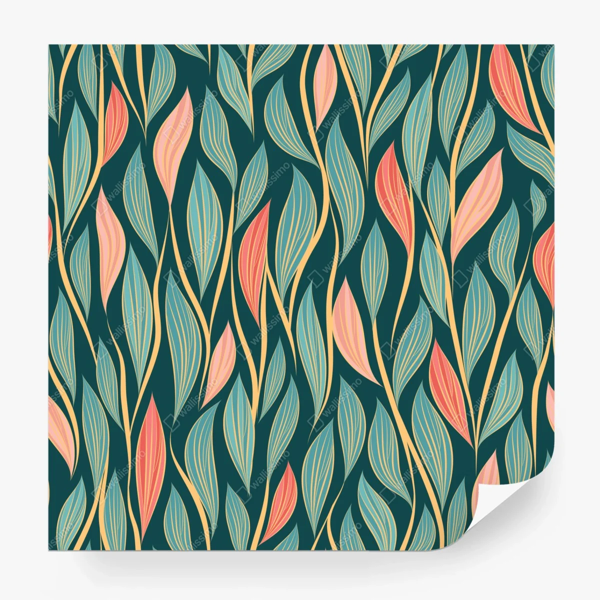 Papier peint motif feuilles élégantes art déco – Wallnifity® Papier peint motif feuilles élégantes art déco – Wallnifity®
