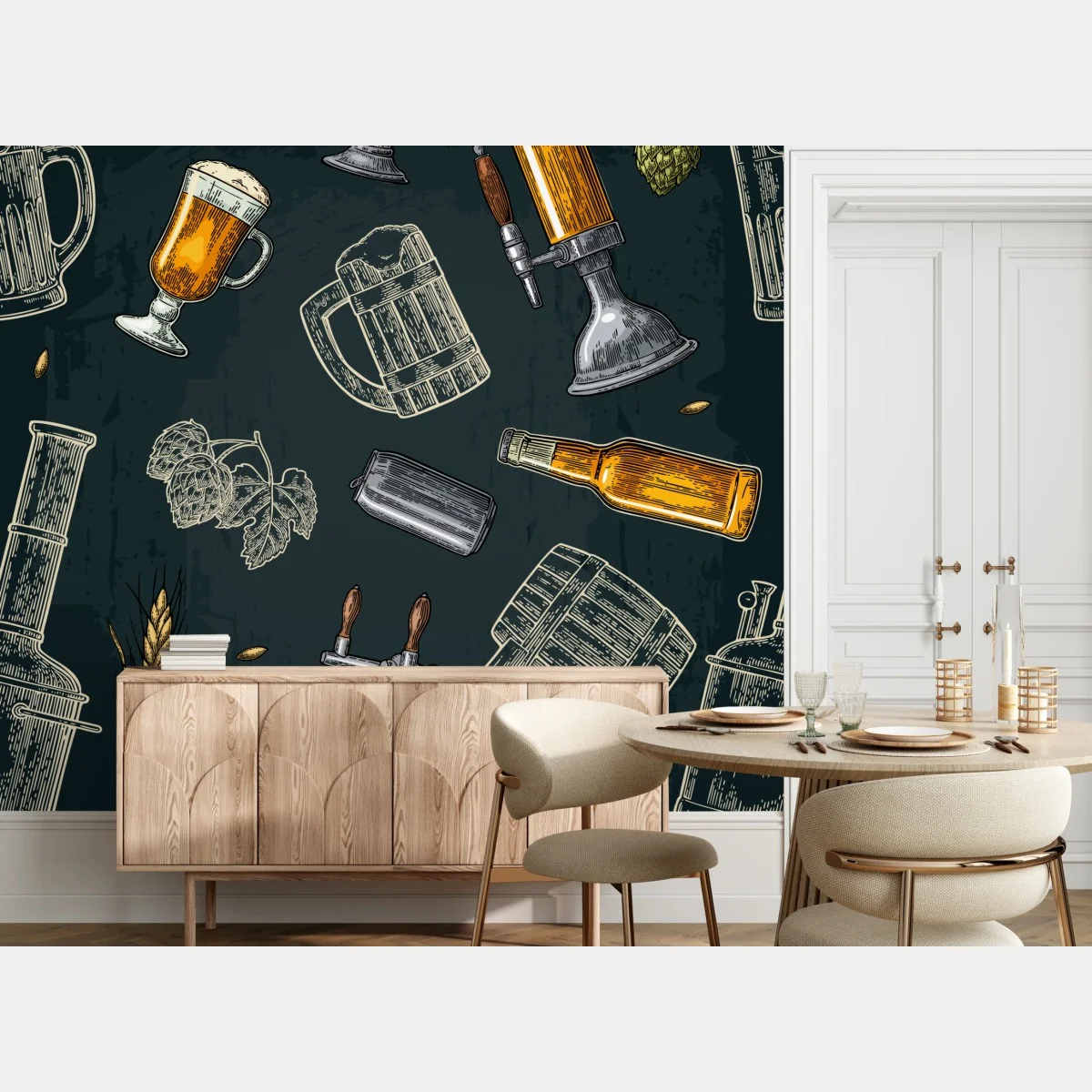 Papier peint motifs de brasserie vintage – Wallnifity® Papier peint motifs de brasserie vintage – Wallnifity®