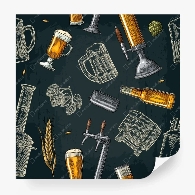 Papier peint motifs de brasserie vintage – Wallnifity® Papier peint motifs de brasserie vintage – Wallnifity®