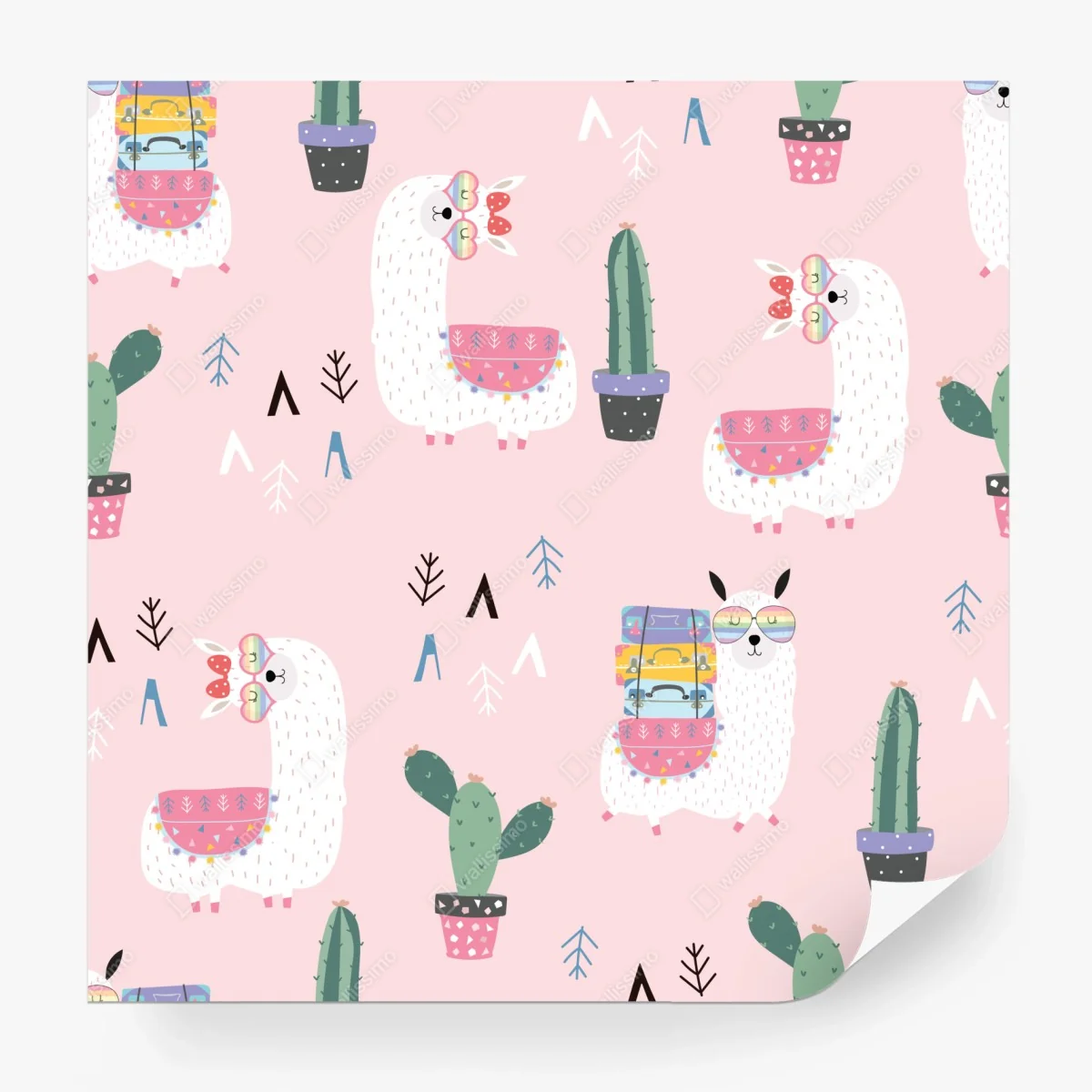 Papier peint motif de lamas pastel pour chambre d'enfant – Wallnifity®