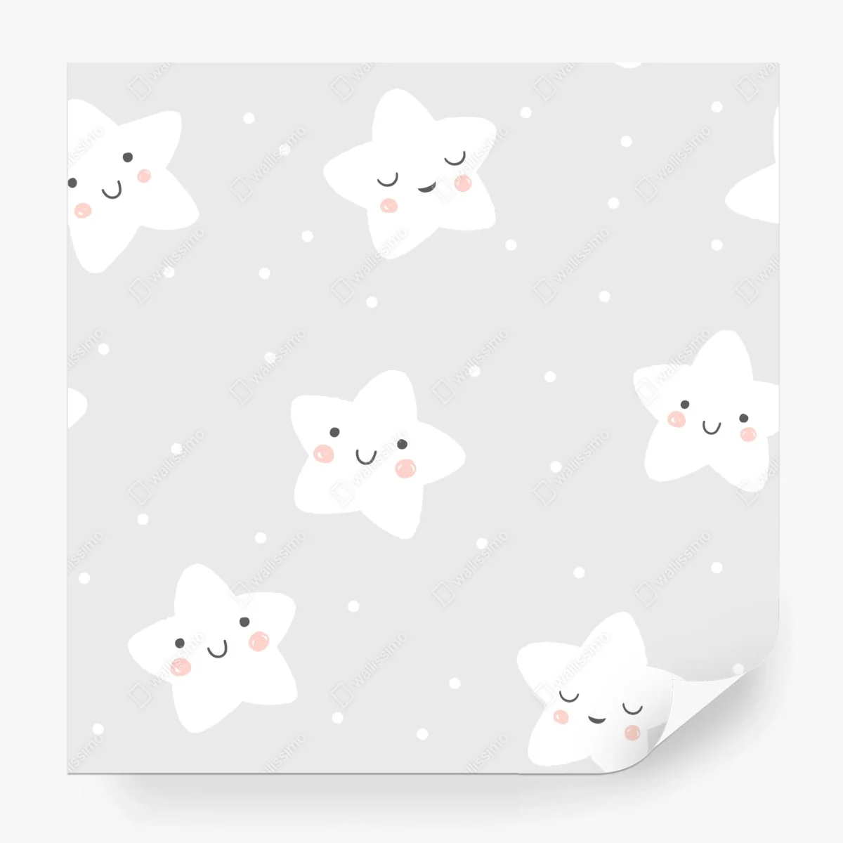 Papier peint motif d'étoiles souriantes pour chambre d'enfant – Wallnifity®
