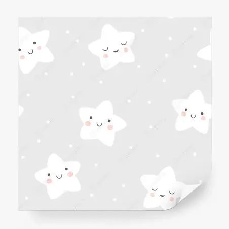 Papier peint motif d'étoiles souriantes pour chambre d'enfant – Wallnifity®