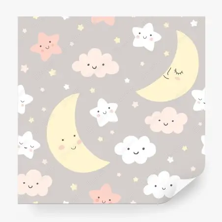 Papier peint douce nuit étoilée pour chambre d'enfant – Wallnifity®