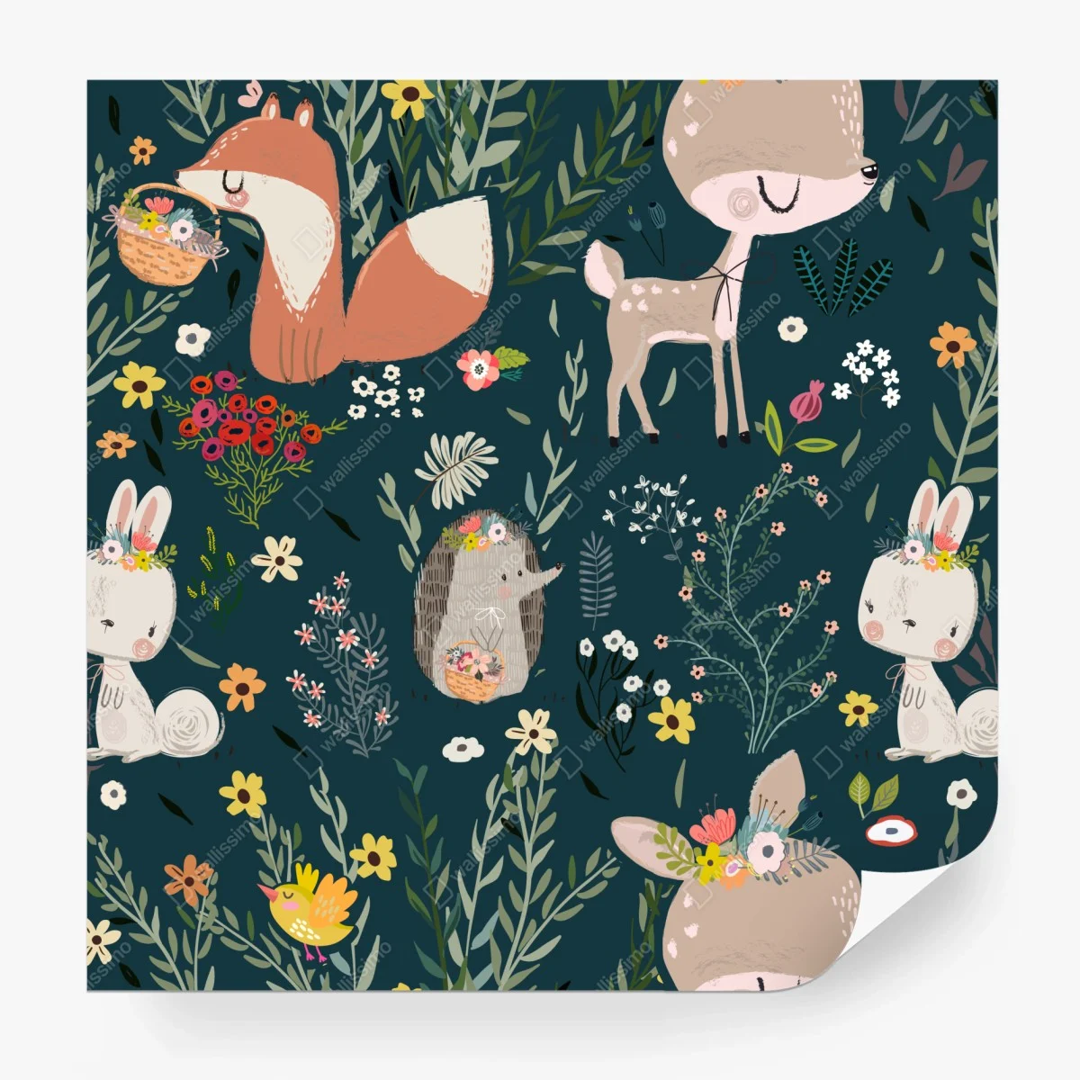 Papier peint forêt enchantée d'animaux mignons – Wallnifity® Papier peint forêt enchantée d'animaux mignons – Wallnifity®