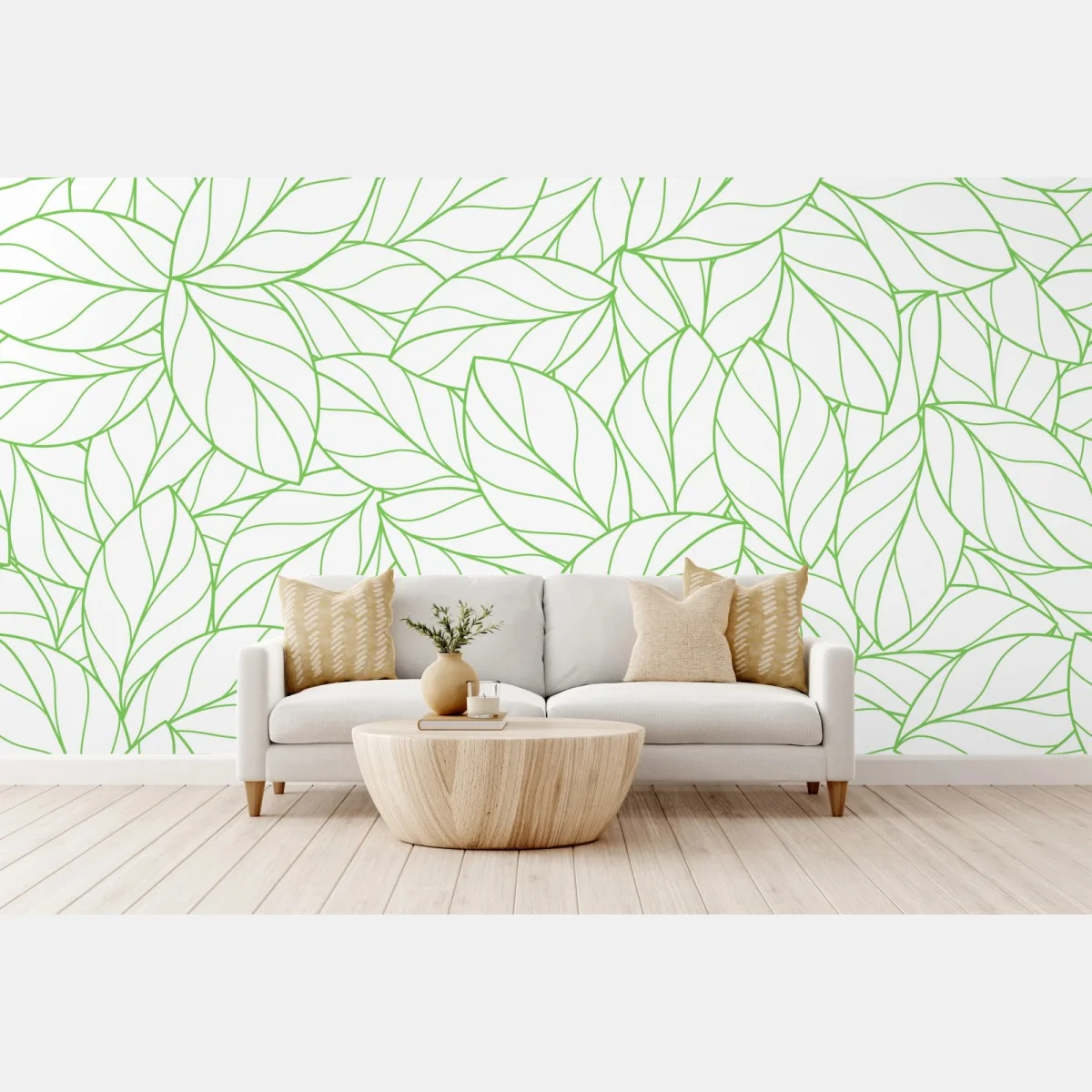 Papier peint motif feuilles vertes pour intérieur contemporain – Wallnifity® Papier peint motif feuilles vertes pour intérieur contemporain – Wallnifity®