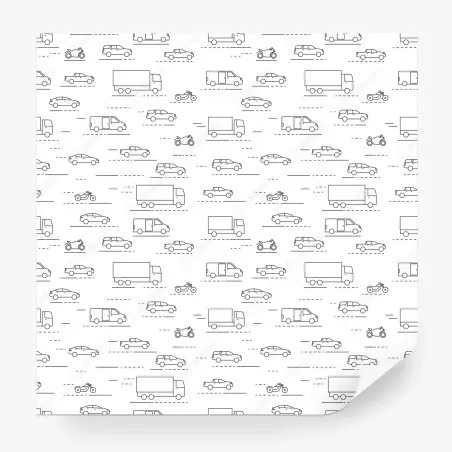 Papier peint motif minimaliste de véhicules en mouvement – Wallnifity®