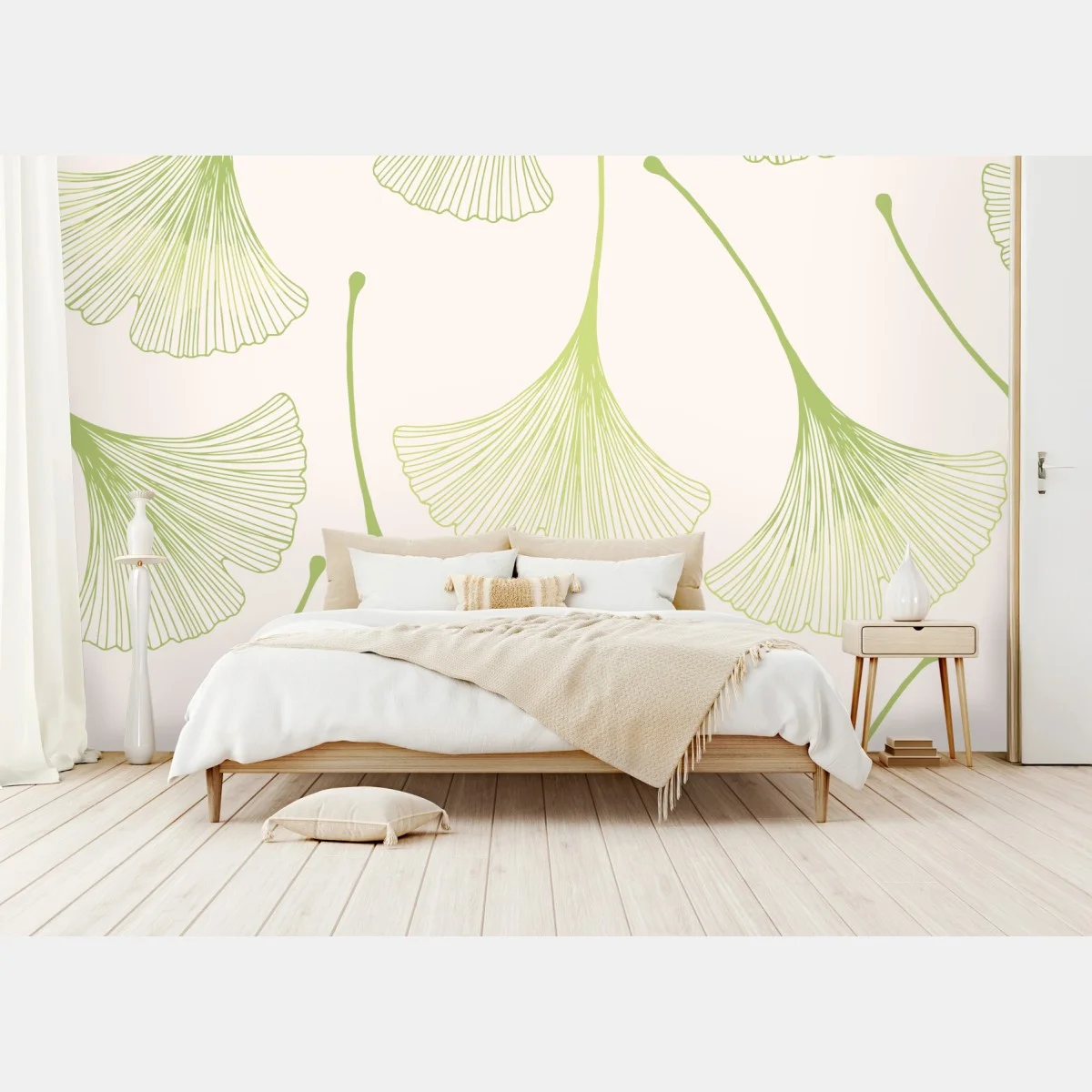 Papier peint motif délicat de feuilles de ginkgo – Wallnifity® Papier peint motif délicat de feuilles de ginkgo – Wallnifity®