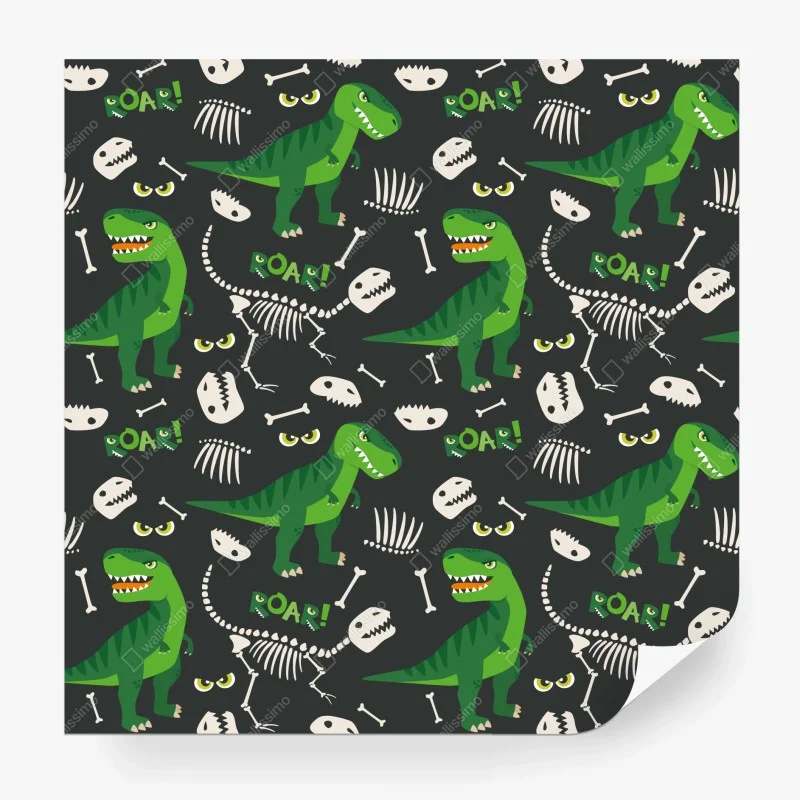 Papier peint motif dinosaures tyrannosaures verts pour chambre d'enfant – Wallnifity® Papier peint motif dinosaures tyrannosaures verts pour chambre d'enfant – Wallnifity®