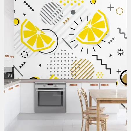 Papier peint éclats d'agrumes graphiques – Wallnifity®