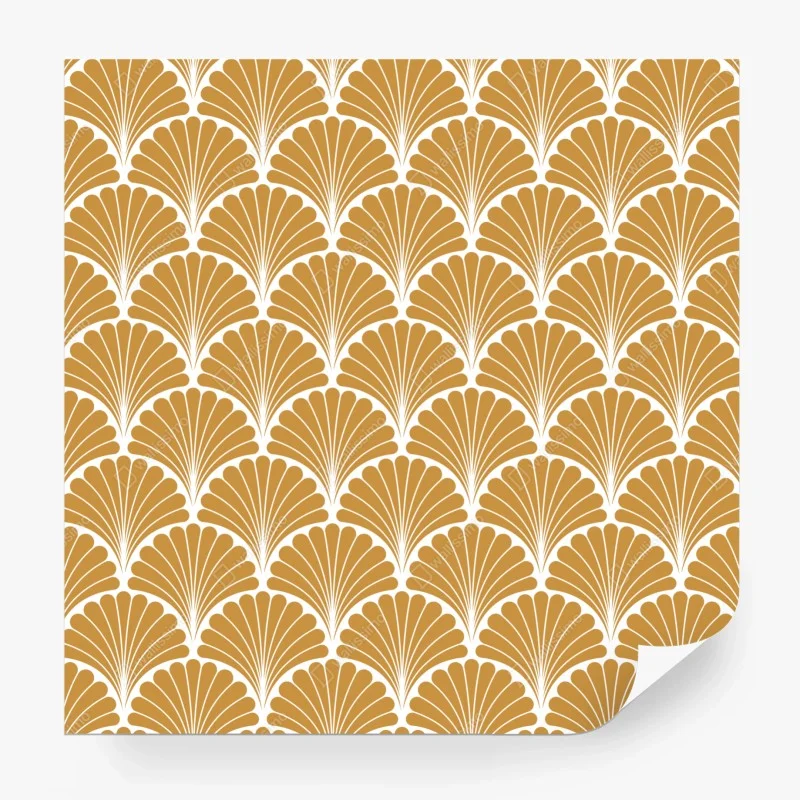 Papier peint motif coquillage art déco doré – Wallnifity® Papier peint motif coquillage art déco doré – Wallnifity®