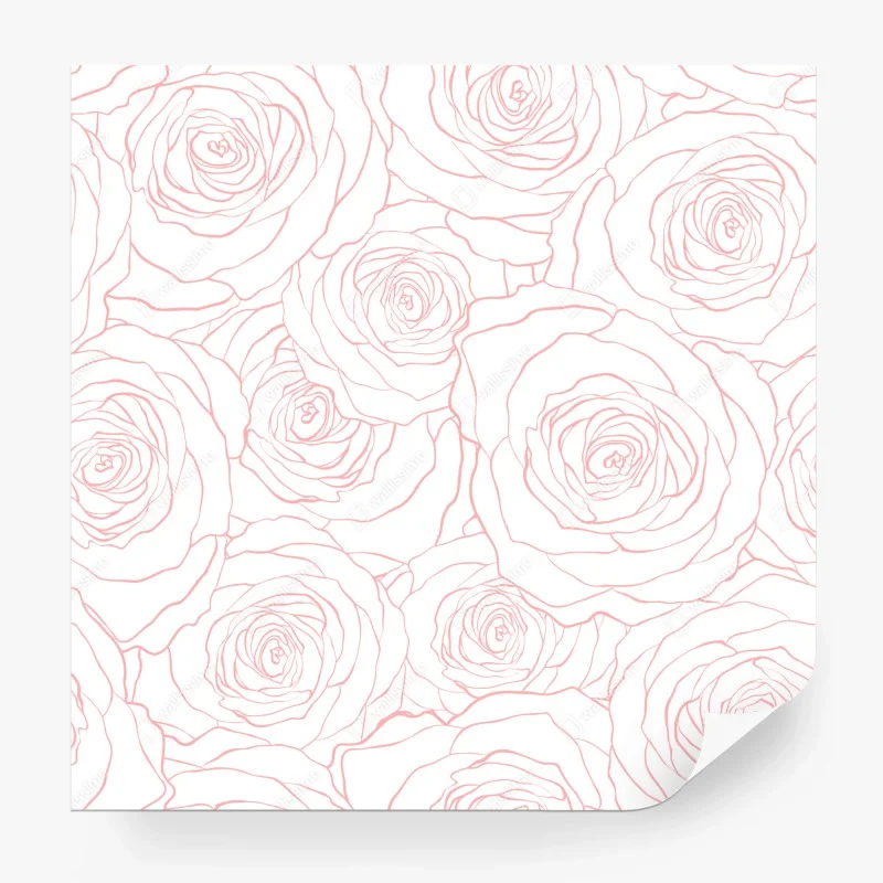 Papier peint motif floral minimaliste de roses délicates – Wallnifity® Papier peint motif floral minimaliste de roses délicates – Wallnifity®