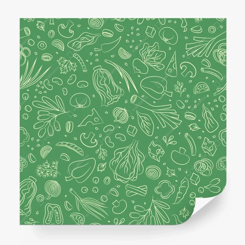 Papier peint motif légumes frais pour décoration de cuisine – Wallnifity® Papier peint motif légumes frais pour décoration de cuisine – Wallnifity®