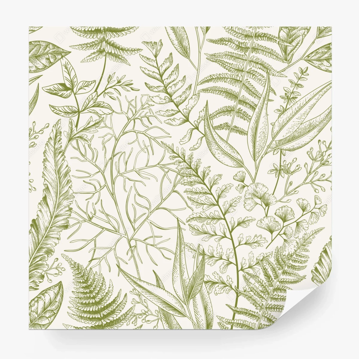 Papier peint motif botanique feuilles et fougères – Wallnifity® Papier peint motif botanique feuilles et fougères – Wallnifity®