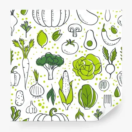 Papier peint motif légumes frais et graphiques – Wallnifity®