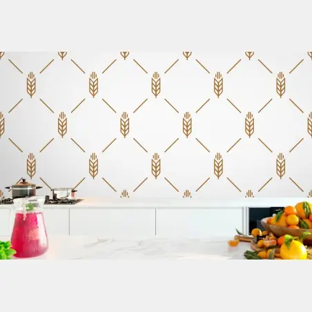 Papier peint motif épis de blé minimaliste – Wallnifity®
