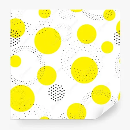 Papier peint motif géométrique de cercles jaunes – Wallnifity®