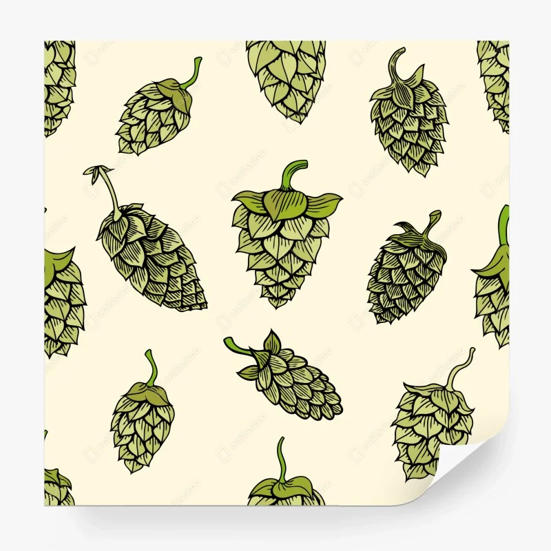 Papier peint motif de houblon graphique – Wallnifity® Papier peint motif de houblon graphique – Wallnifity®