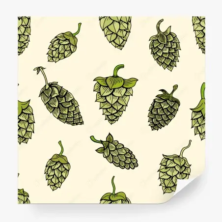 Papier peint motif de houblon graphique – Wallnifity®