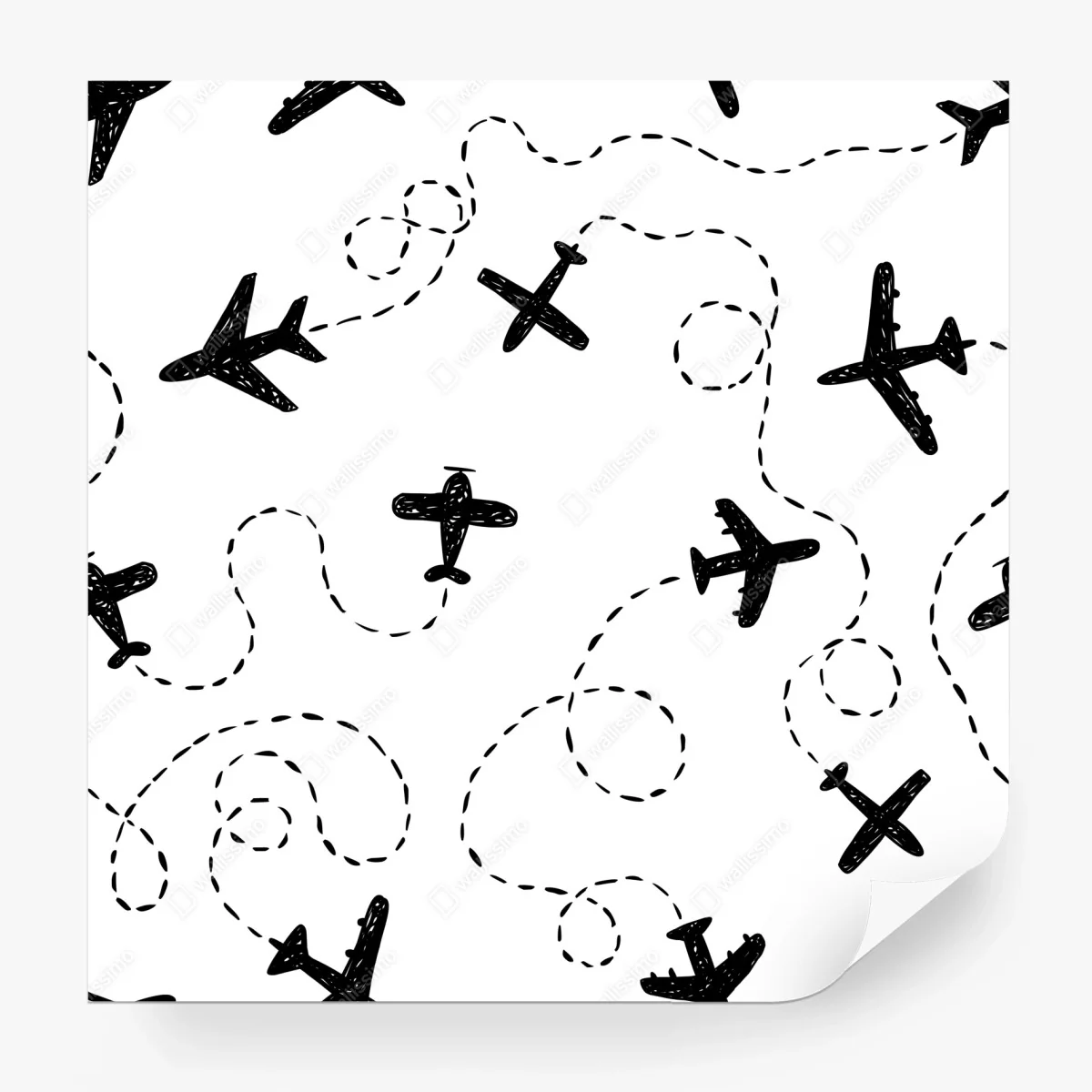 Papier peint motif d'avions en vol noir et blanc – Wallnifity® Papier peint motif d'avions en vol noir et blanc – Wallnifity®