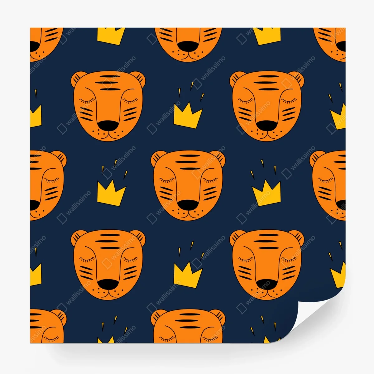 Papier peint tête de tigre royale sur fond bleu – Wallnifity® Papier peint tête de tigre royale sur fond bleu – Wallnifity®