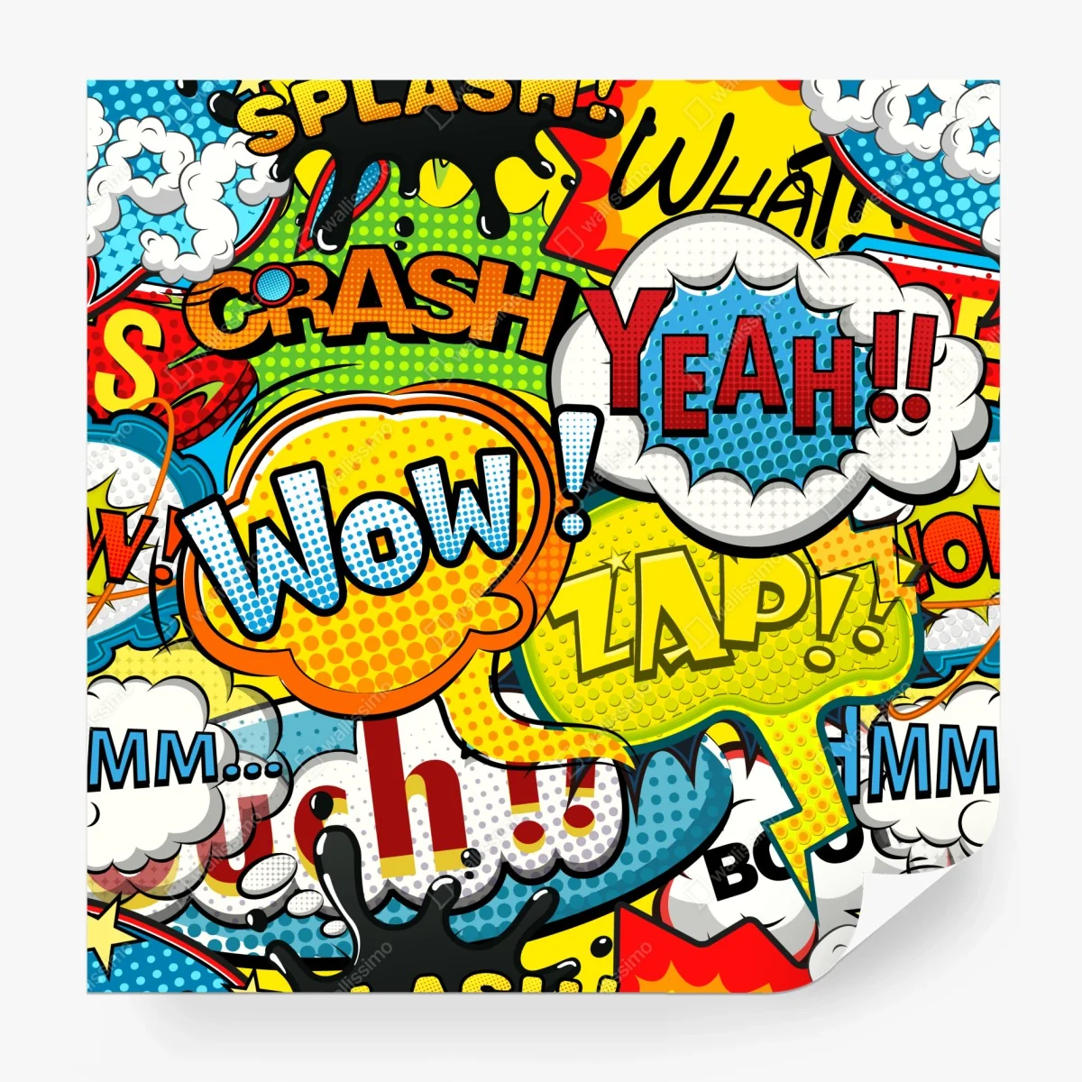 Papier peint décor pop art d'onomatopées colorées – Wallnifity® Papier peint décor pop art d'onomatopées colorées – Wallnifity®